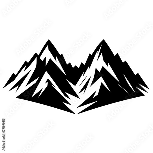 Silhouette of two mountains