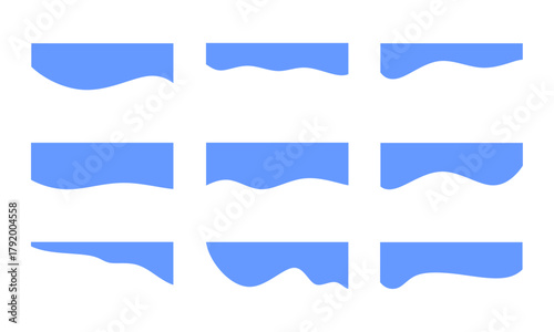 Collection of Divider Shape Templates. Modern Web and App Header Dividers Vector Set. Ideal for UI/UX designers, web developers, graphic creators looking for clean, and decorative divider elements.