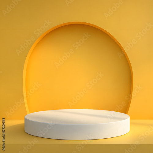 3d render, abstract minimal yellow background with white clouds flying out the tunnel