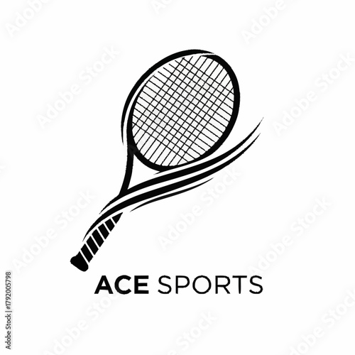 Ace Sports Tennis Racket Logo Design.