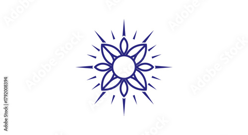 Elegant floral emblem with radiant points, perfect for brand enhancement and creative design