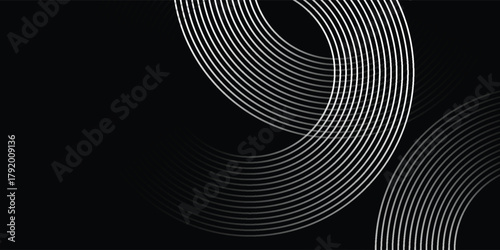 Circular spiral sound wave rhythm from lines. vector illustration eps10