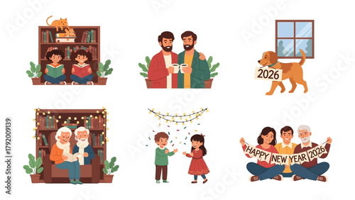 Family Moments: A collection of heartwarming scenes depicting family connections and joyous celebrations.