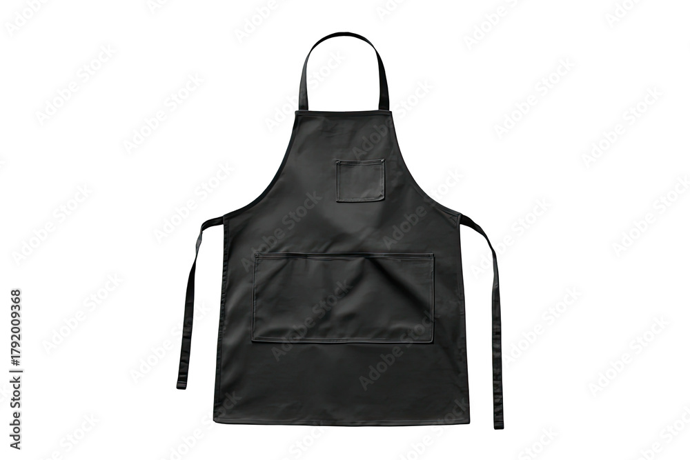 Naklejka premium Dark apron with pockets against black background