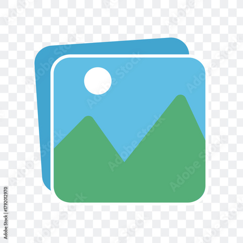 No photo thumbnail graphic element. No found or available image in the gallery or album. Flat picture placeholder symbol for the app, website, or user interface design. Vector illustration.