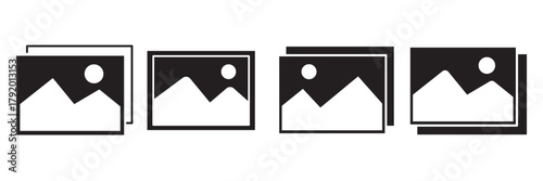 gallery icon icon set, image icon, picture symbol. photo signs. vector illustration.