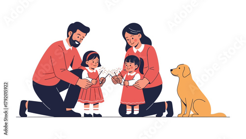 A Family's Tender Bond: A heartwarming illustration depicts a family's tender moments as they nurture a new generation with the warmth of love, connection, and family values.