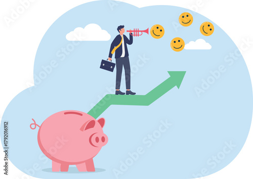 illustration of enjoying increased market business engagement
