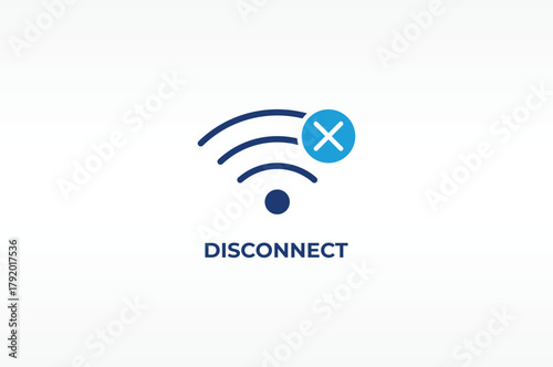 DISCONNECT vector, icon or logo sign isolated symbol illustration