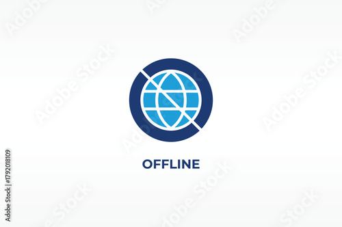 OFFLINE vector, icon or logo sign isolated symbol illustration