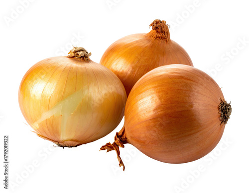 Wallpaper Mural Three golden onions, papery skins, against black backdrop Torontodigital.ca