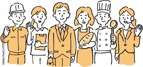 Various occupation workers illustration