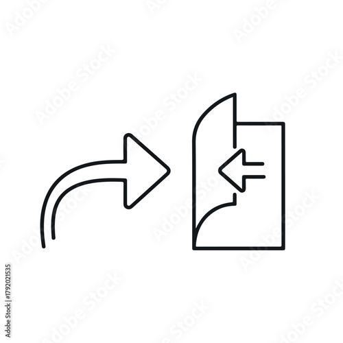 Login and import data line icon symbol.