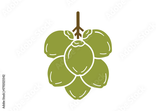 a bunch of drooping coconut logo vector icon design illustration template

