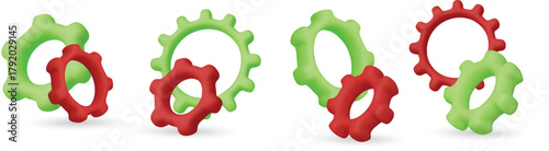 Gears icon set, perfect for engineering, mechanics, teamwork, process management, and industrial solutions