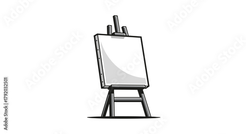 Elegant blank artist's easel ready for vibrant painting, perfect for creatives, designers, or studio mockups and artistic presentations