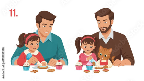 Baking with Daddy: In a sweet tableau of family bonding, a father and daughter share a tender moment of baking, creating delectable treats and joyful memories together. 
