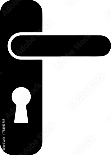 door handle with keyhole silhouette vector illustration