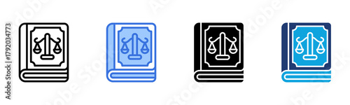 Law Book icon Multi Style Vector Illustration
