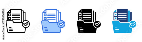 Folder icon Multi Style Vector Illustration