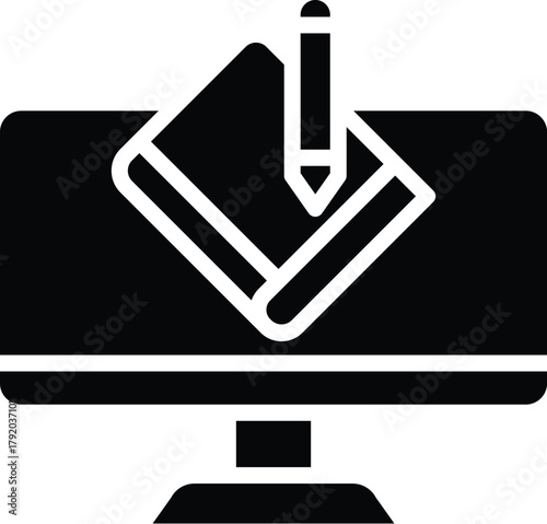 course web icon in solid style