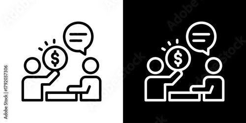 Consultation Icon Set. Clean Line Design With Light And Dark Versions For Versatile Use. 