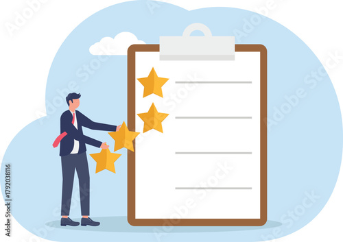 illustration of giving assessments on business quality ratings

