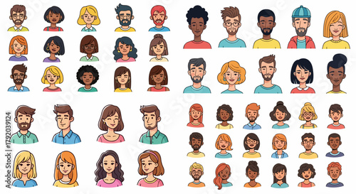 Diverse group of people headshots, various ethnicities