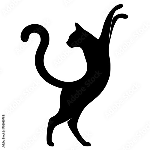 Cute cat pose silhouette