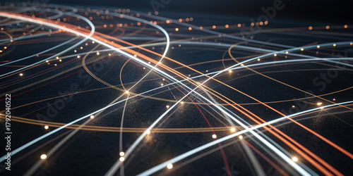 Futuristic esg financial reporting data moving through global network connection. Information technology and abstract communication create dynamic corporate background