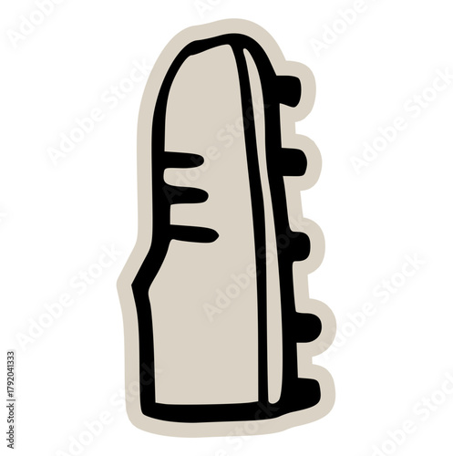 Hand Drawn Scrapbook Doodle High-Top Sneaker Icon Sticker: Minimalist Vector Illustration of Casual Shoe or Boot for Fashion, Lifestyle, and Streetwear Design