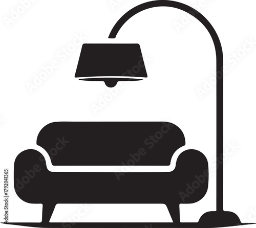 Armchair and floor lamp
