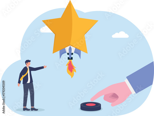 illustration of teamwork in improving business rating and quality
