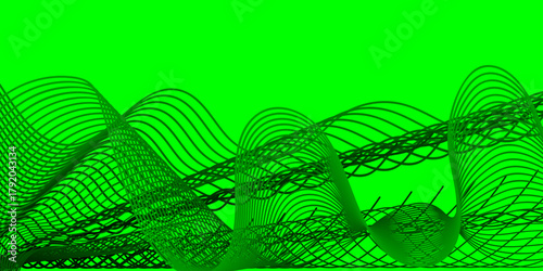 Abstract green technology pattern with wave lines for a business web banner concept