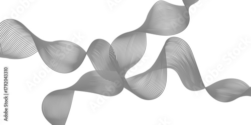 Black satin ribbon and black ribbon on white background with a 3D figure and human silhouette concept