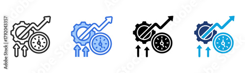 Productivity icon Multi Style Vector Illustration