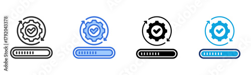 Loading Progress icon Multi Style Vector Illustration