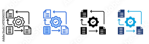 Workflow Process icon Multi Style Vector Illustration
