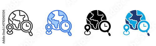 Time Tracking icon Multi Style Vector Illustration