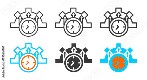 efficiency icon set multiple style collection	
