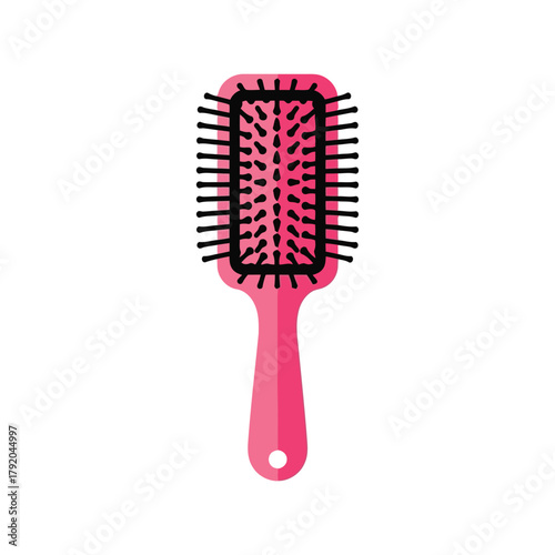 Pink paddle hair brush icon vector illustration isolated on white background isolated on white background, Vector