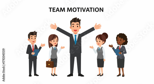 Team motivation concept with business people