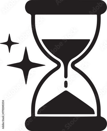 Sandglass Time Countdown Limited Duration Passing Instant Timepiece Timer Measuring Device Flow Hourglass Silhouette Countdown Symbol Urgency Deadline Icon Element