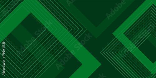 Abstract dynamic fluid green geometric with rectangular box lines gradient background. Eps10