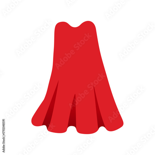 Red Superhero Cape Vector Illustration