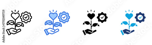 Charity Project icon Multi Style Vector Illustration