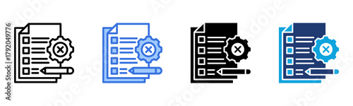 Closed Project icon Multi Style Vector Illustration