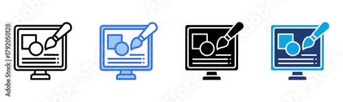 Web Design icon Multi Style Vector Illustration