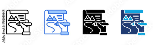 Sketching icon Multi Style Vector Illustration