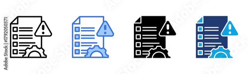 Risk Management icon Multi Style Vector Illustration